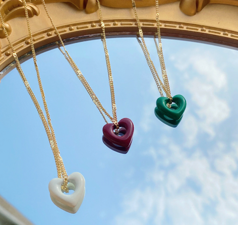 White Heart Necklace
