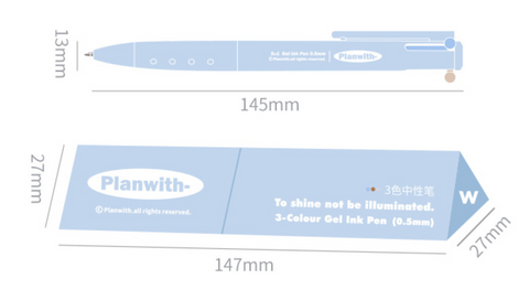Planwith 3in1 Gel Ink Pen 0.5mm