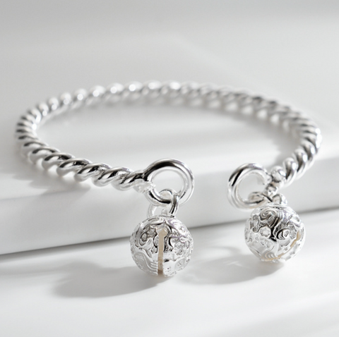 Dual Bell Silver Bracelet