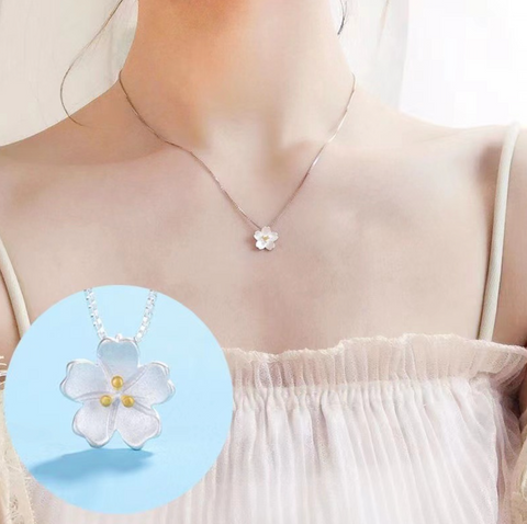 Silver Sakura Necklace