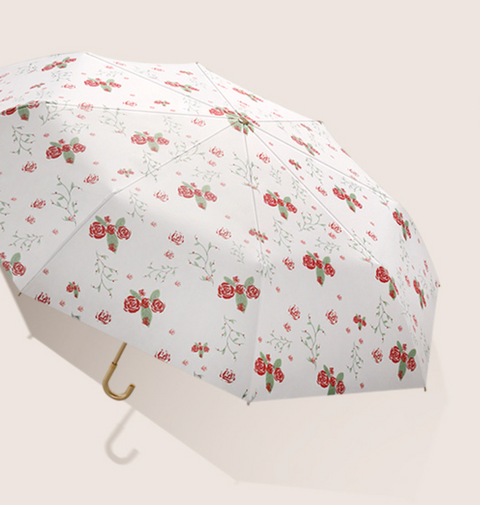 21" 8 Bone Curve Handle Foldable Umbrella