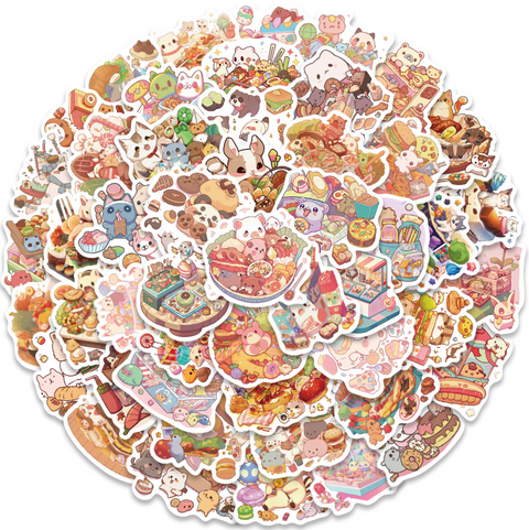 Kitty Gourmet Vinyl Sticker 50pc