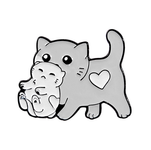 Cat and Kitten Pin