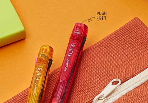 Monami Flourescent Flip 3in1 Ball Point Pen