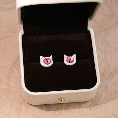 Purple Pink Monster Eye Stud Earring