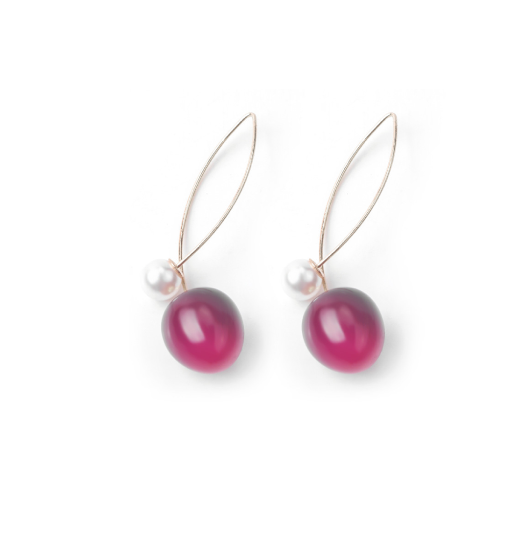 Pink pearl 2025 dangle earrings