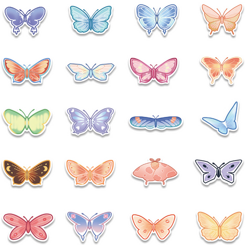 Butterfly Vinyl Sticker 40pc