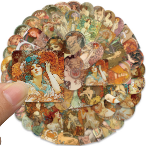 Retro Goddess Vinyl Sticker 50pc