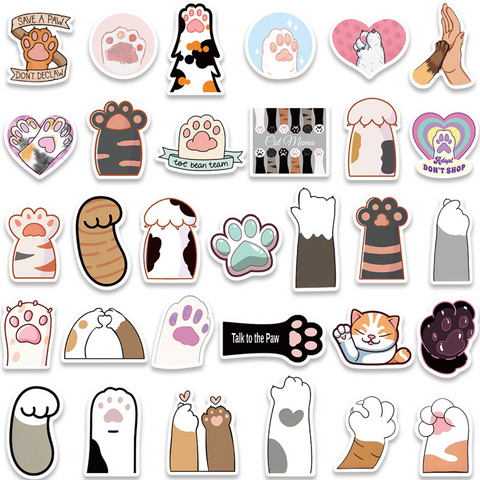 Cat Paws Vinyl Stickers 61pc