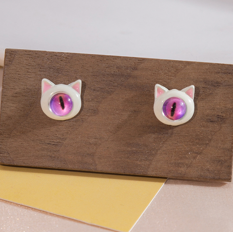 Purple Pink Monster Eye Stud Earring