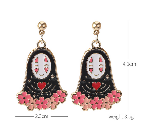 No Face Heart Dangle Earring