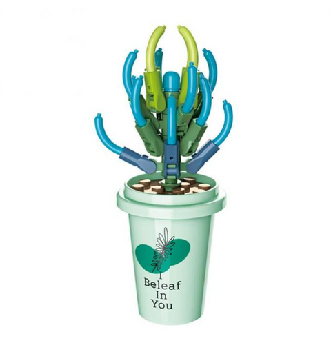 Jiaqi Blue Pine Milk Tea Cup Building Block