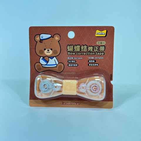 Caramel Teddy Bow Correction Tape