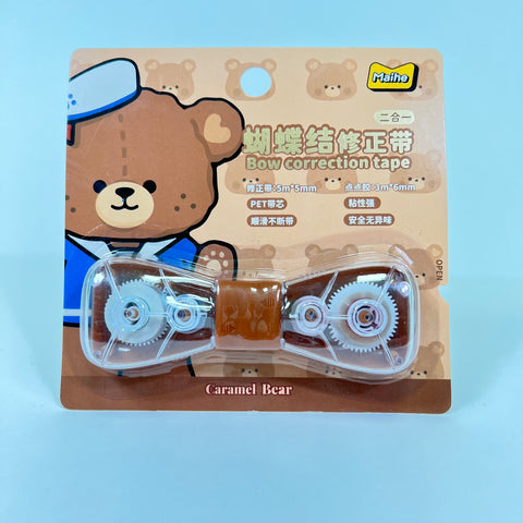 Caramel Teddy Bow Correction Tape