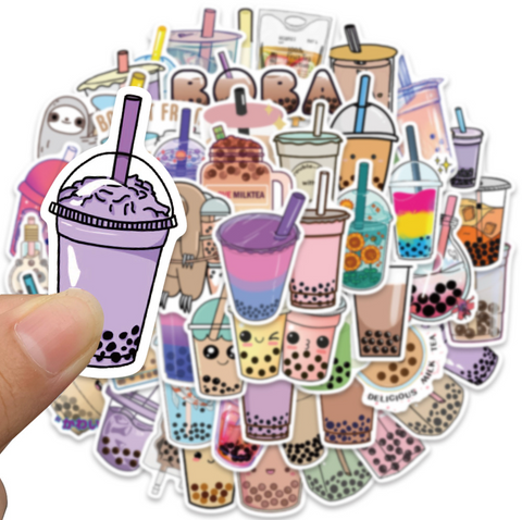 Bubble Tea Vinyl Stickers 50pc