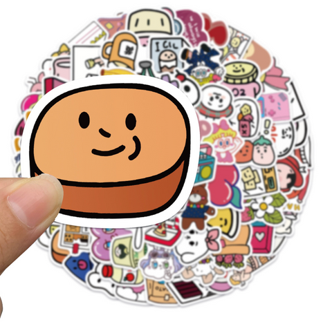 Cartoon Faces Stickers 50pc