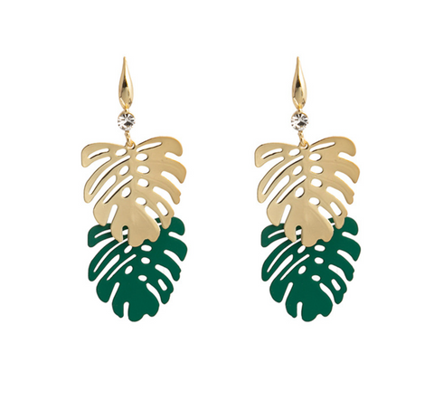 Palm Leaf Dangle Earring