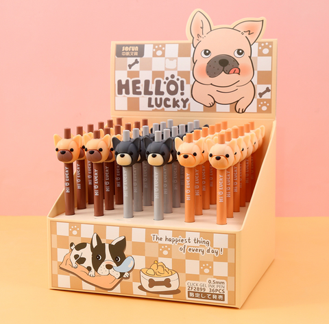 Hello Lucky Dog Gel Ink Pen Black 0.5mm
