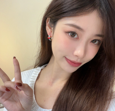 Red Heart Blue Earring