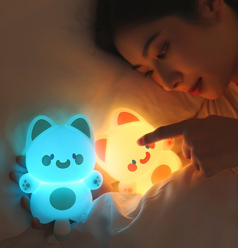 Screaming Cat Nightlight- Blue