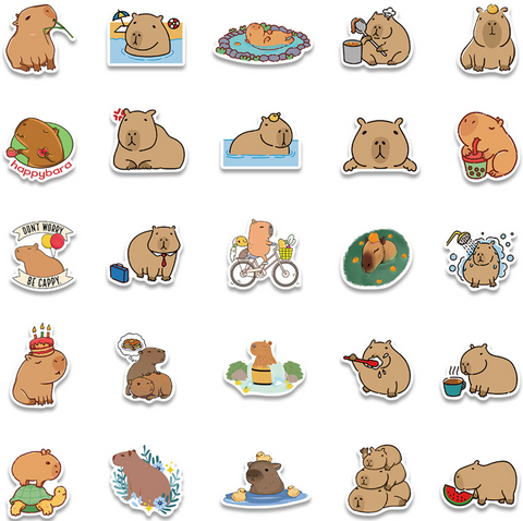 Capybara Vinyl Sticker 50pc