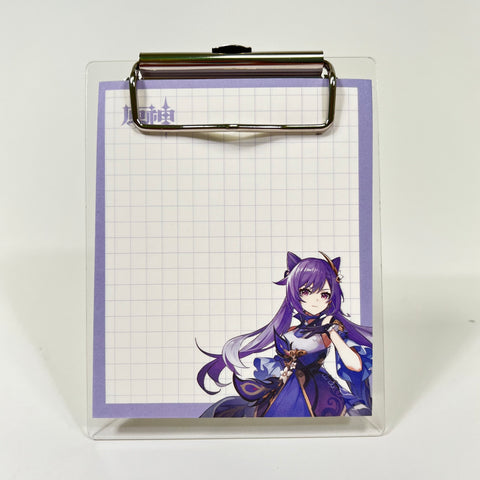 Acrylic Clipboard Lined Pad Genshin Impact