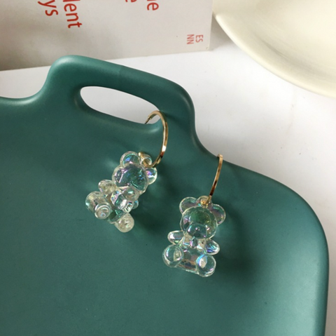Clear Jelly Bear Earring