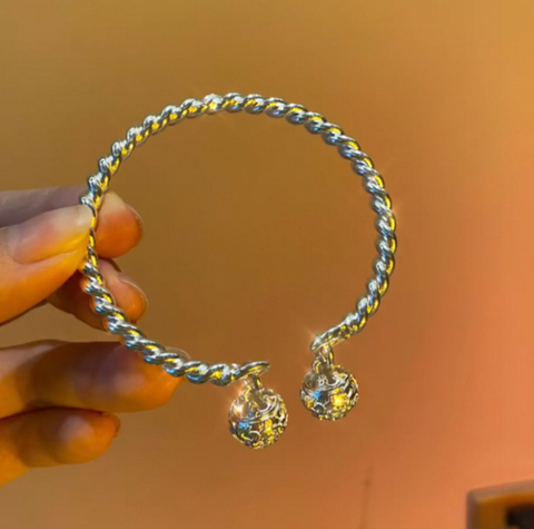 Dual Bell Silver Bracelet