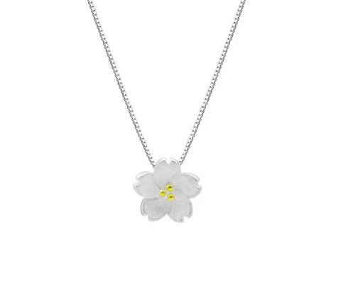 Silver Sakura Necklace