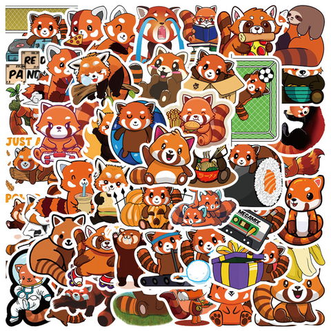 Red Panda Vinyl Sticker 50pc