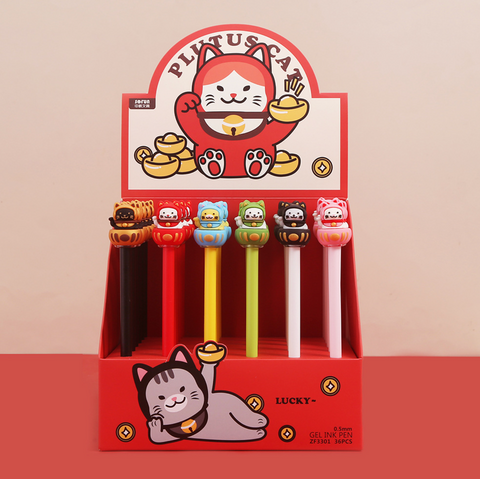 Lucky Cat Gel Ink Pen Black 0.5mmm