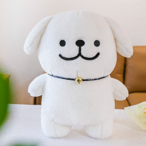 White Bell Dog Plush 25cm