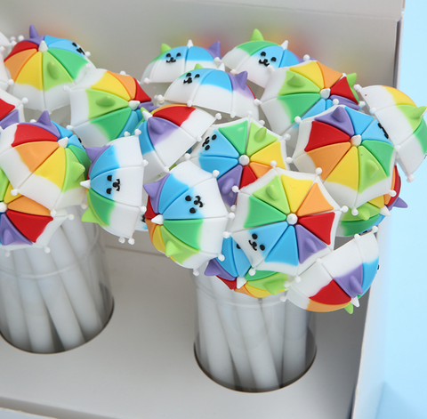 Rainbow Cat Umbrella Gel Ink Pen Black 0.5mm