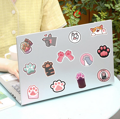 Cat Paws Vinyl Stickers 61pc