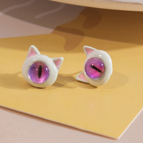 Purple Pink Monster Eye Stud Earring