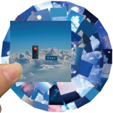 Blue Cloud Sky Stickers 56pc