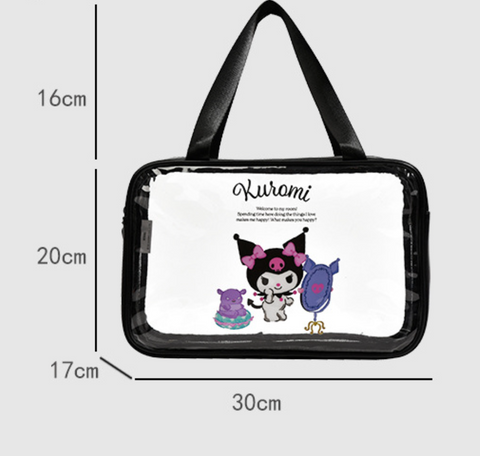 Sanrio Wet Dry Transparent Cosmetic Bag Double Zipper