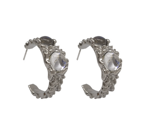 Glass Circle Hoop Earring