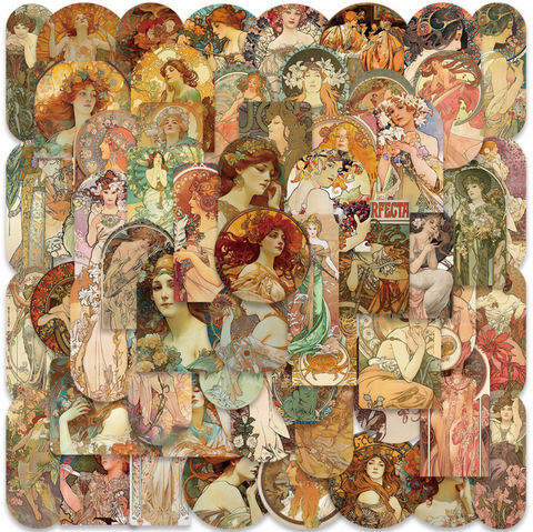 Retro Goddess Vinyl Sticker 50pc