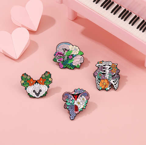 Female Flowers Pin