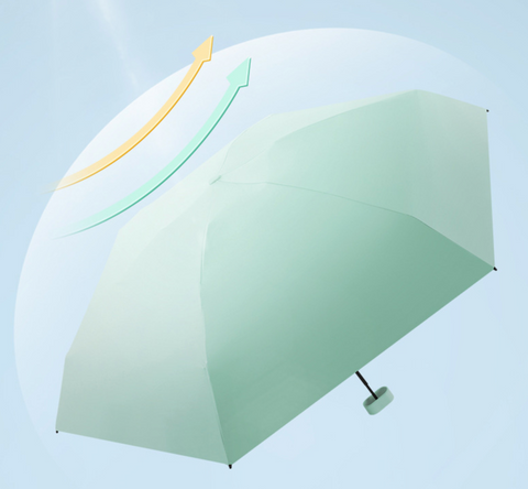 19" 6 Bone Color Fold Compact Umbrella with Case
