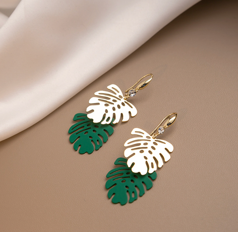 Palm Leaf Dangle Earring