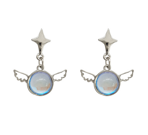 Circle Wing Star Earring