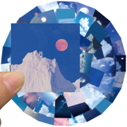 Blue Cloud Sky Stickers 56pc