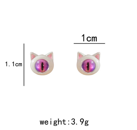 Purple Pink Monster Eye Stud Earring