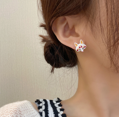 Japanese Fox Earring