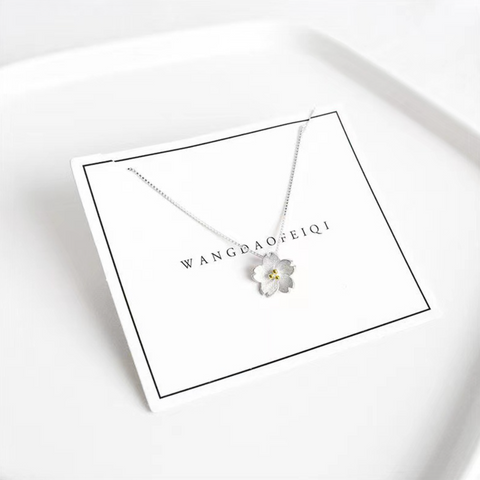Silver Sakura Necklace