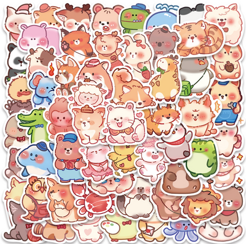 Sweet Animal Vinyl Stickers 60pc