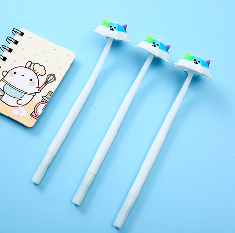 Rainbow Cat Umbrella Gel Ink Pen Black 0.5mm
