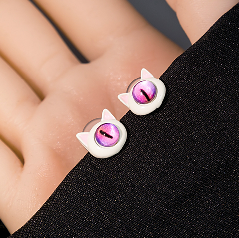 Purple Pink Monster Eye Stud Earring